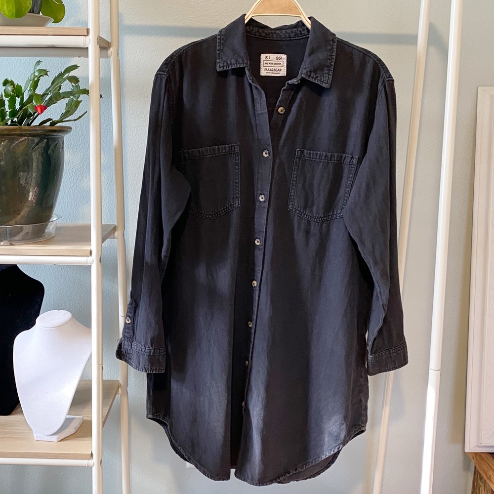 Pull&Bear Black Denim Dress